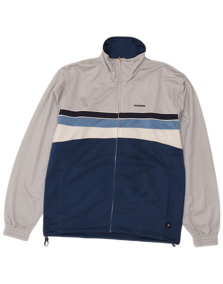 Jachetă de trening Diadora pentru bărbați UK 38 Medium White Colorblock Poliester