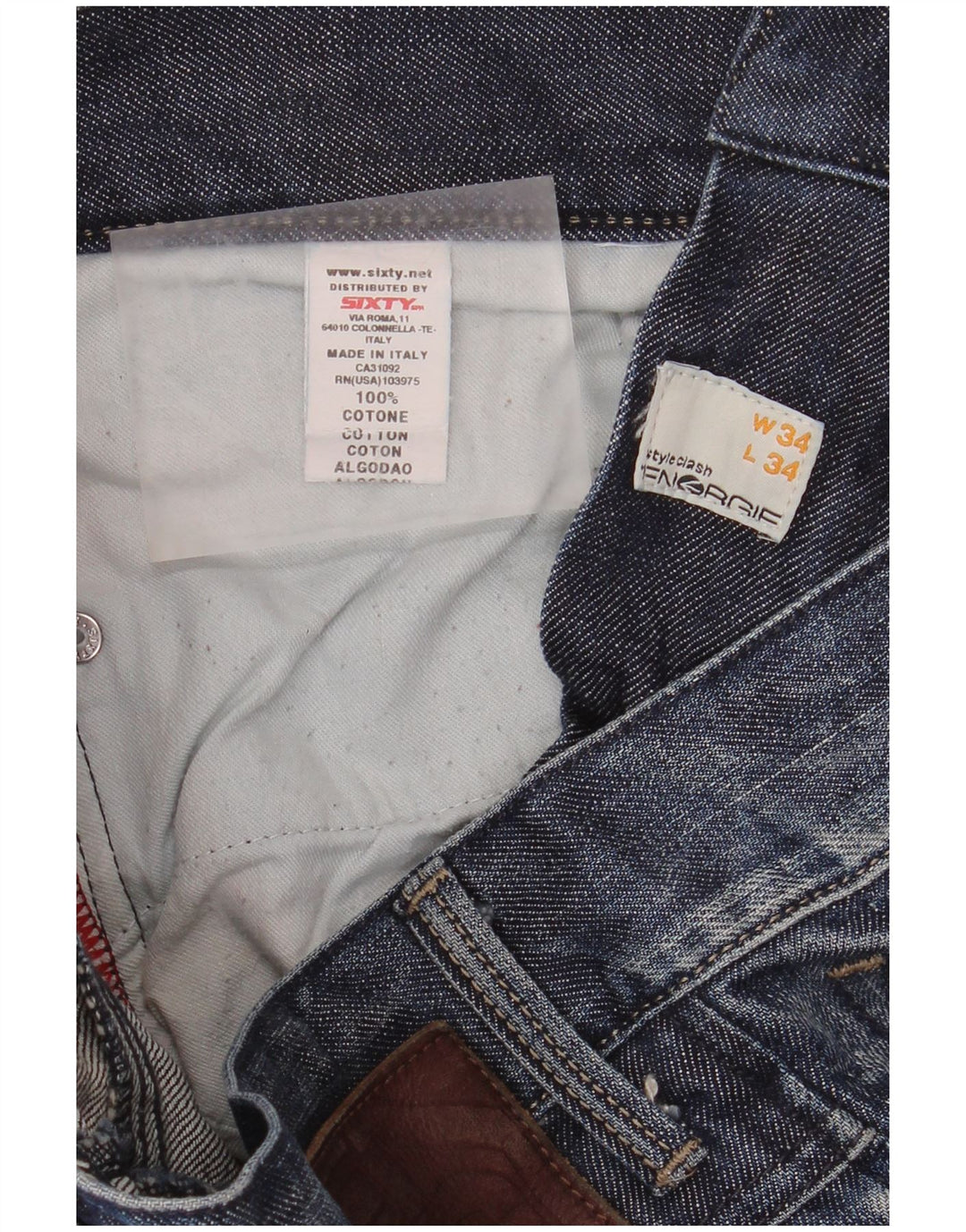 ENERGIE Blugi drepti pentru bărbați L34 L34 Bumbac albastru