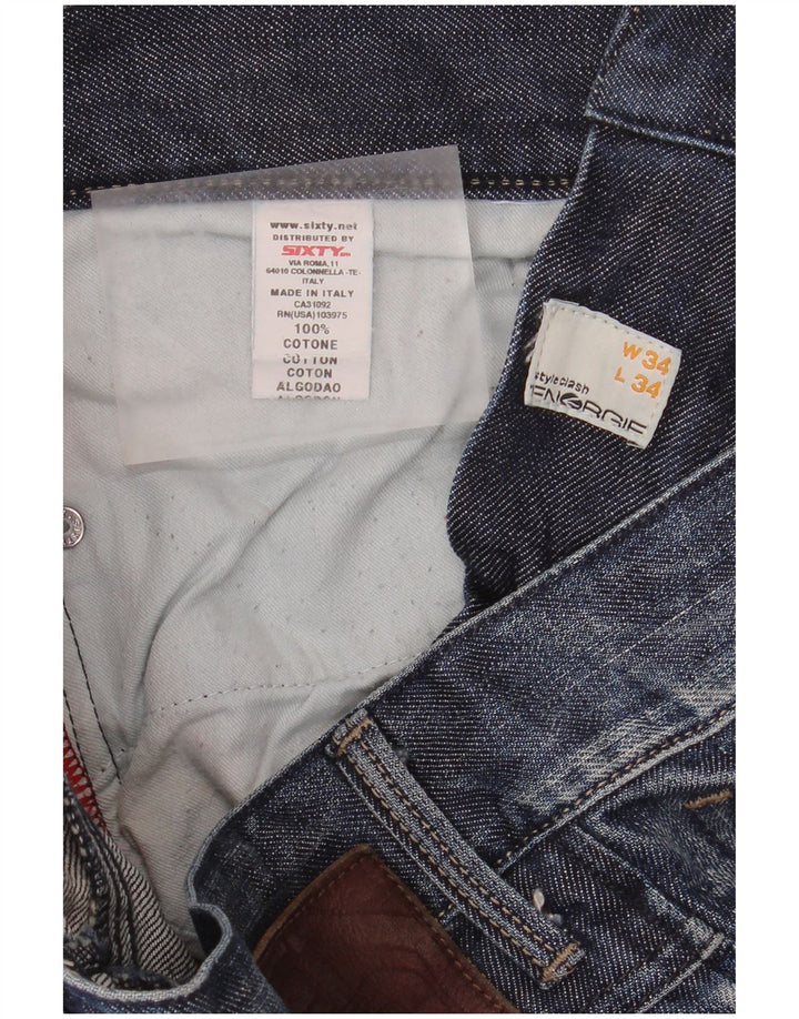 ENERGIE Blugi drepti pentru bărbați L34 L34 Bumbac albastru