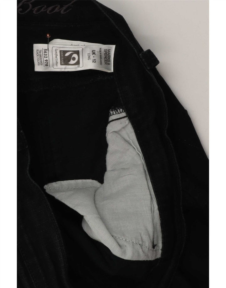 Marks & Spencer Blugi subțiri Bootcut pentru femei UK 12 Medium W32 L30 Bumbac negru