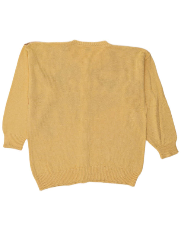 Pulover cardigan supradimensionat pentru femei Betty Barclay UK 18 XL galben geometric