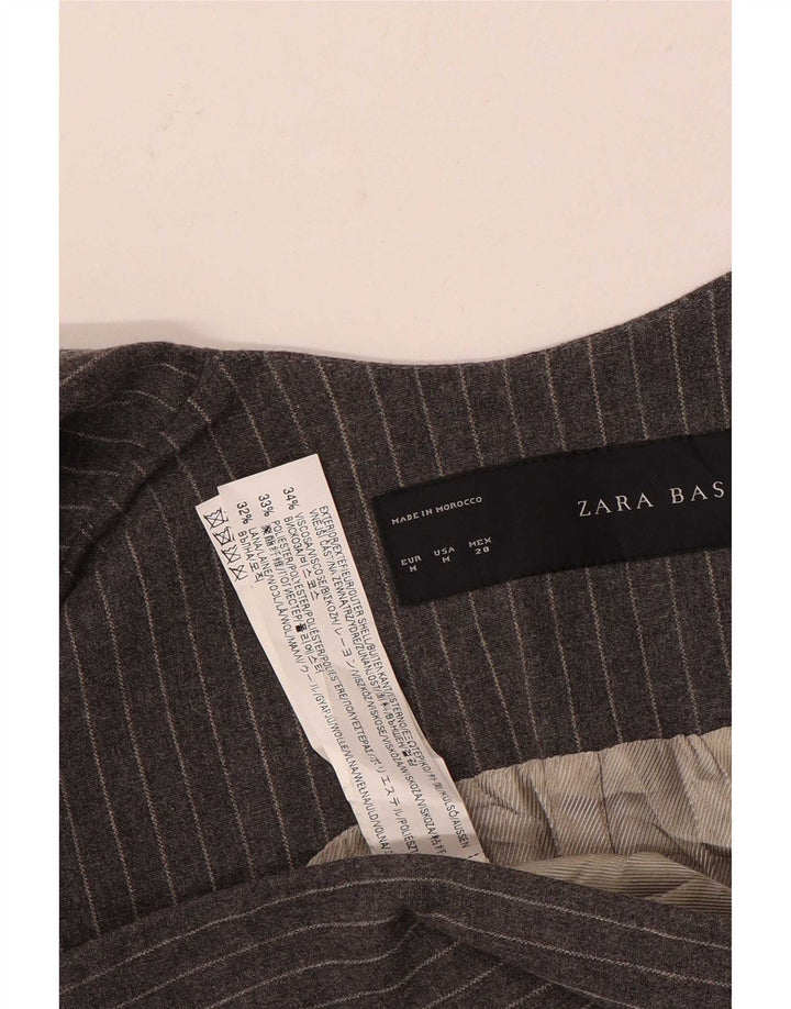 Jachetă blazer fără mâneci pentru femei Zara UK 12, gri mediu, cu dungi