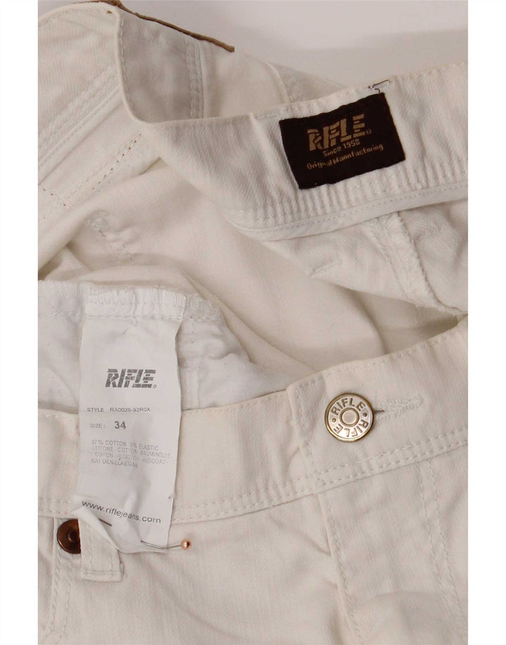 Rifle Jeans drept bărbați W34 L32 bumbac alb