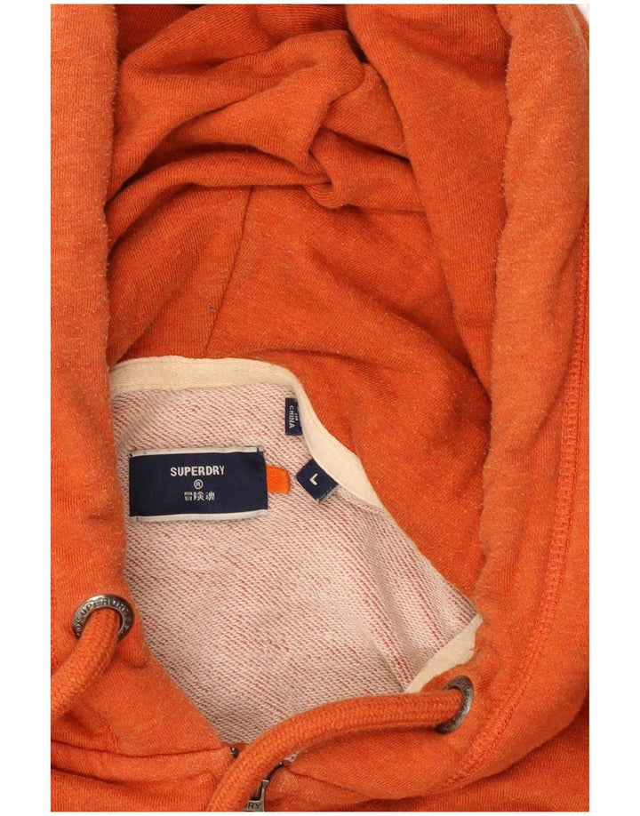 Pulover Superdry pentru bărbați, cu fermoar, bumbac mare portocaliu