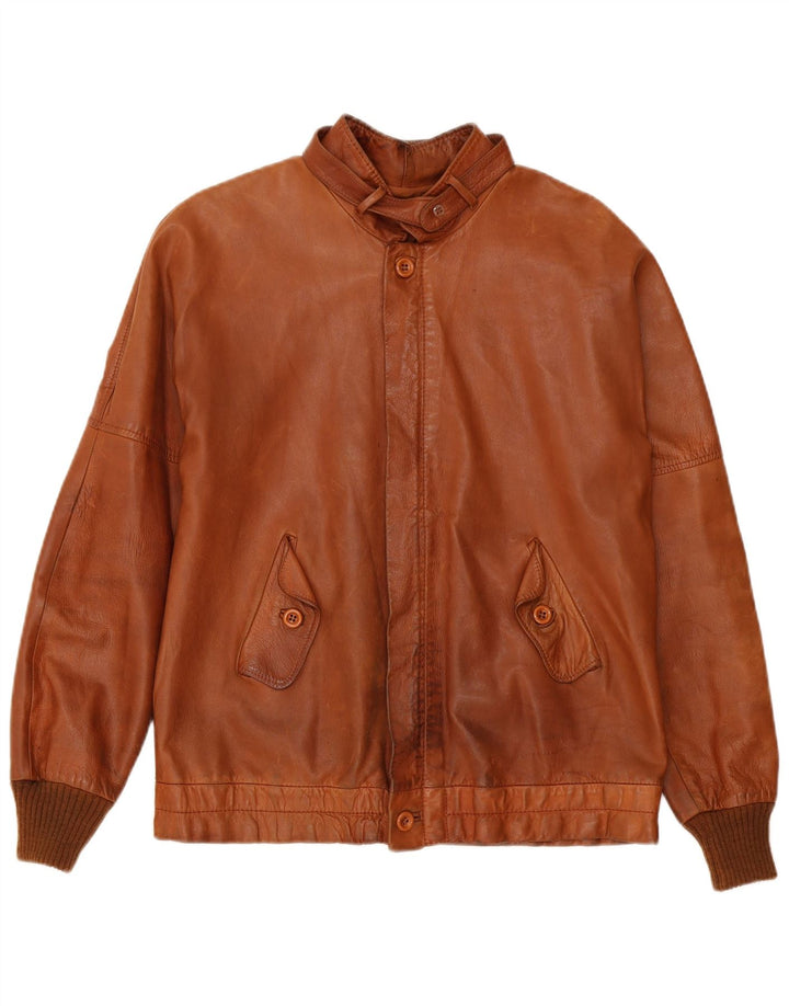 Jachetă de piele vintage pentru bărbați UK 38 maro mediu