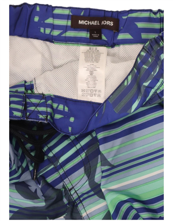 Pantaloni scurți de înot Michael Kors pentru bărbați, mari, albastru, din poliester floral
