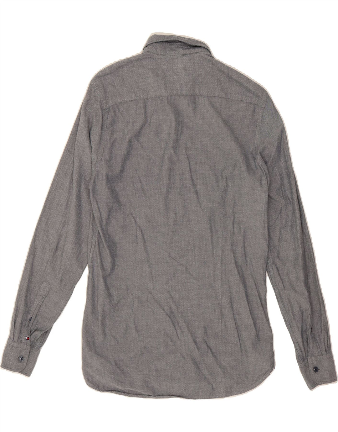 TOMMY HILFIGER Mens Slim Fit Shirt Small Grey Cotton Vintage Tommy Hilfiger and Second-Hand Tommy Hilfiger from Messina Hembry 