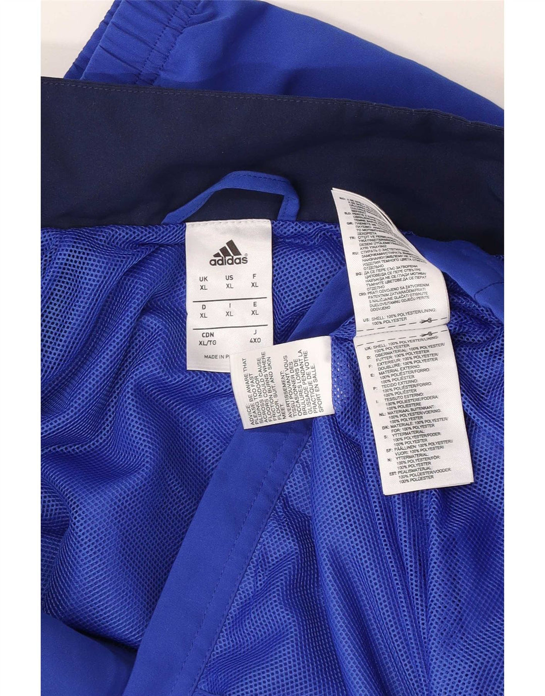 Jachetă de top pentru trening pentru bărbați Adidas, XL, albastru, poliester color bloc