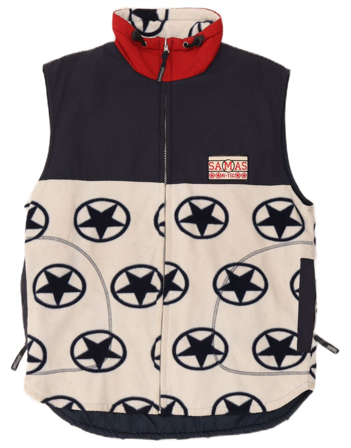 Gilet pentru bărbați Samas Fleece UK 38 Medium White Geometric