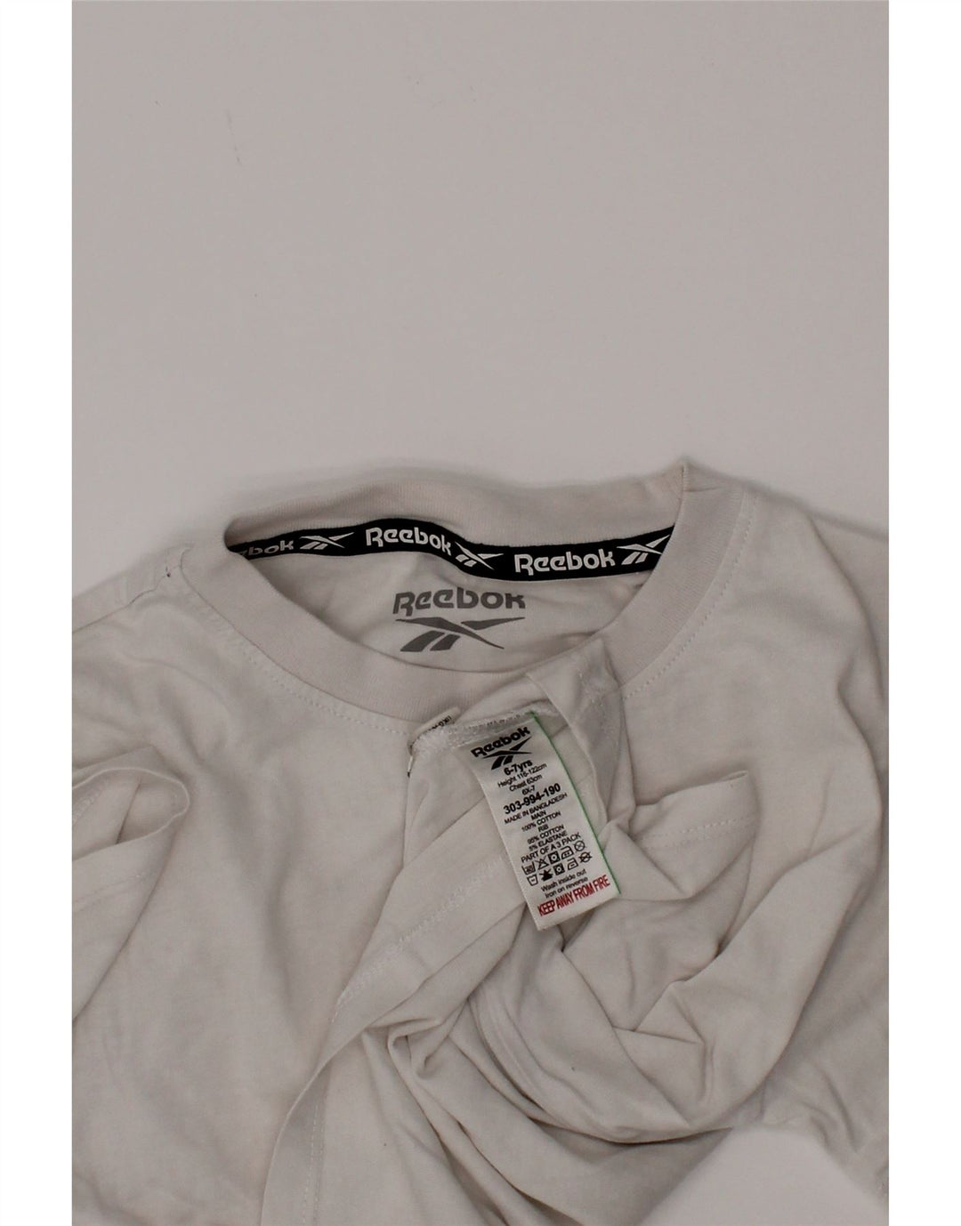Tricou grafic Reebok pentru baieti Top 6-7 ani bumbac alb