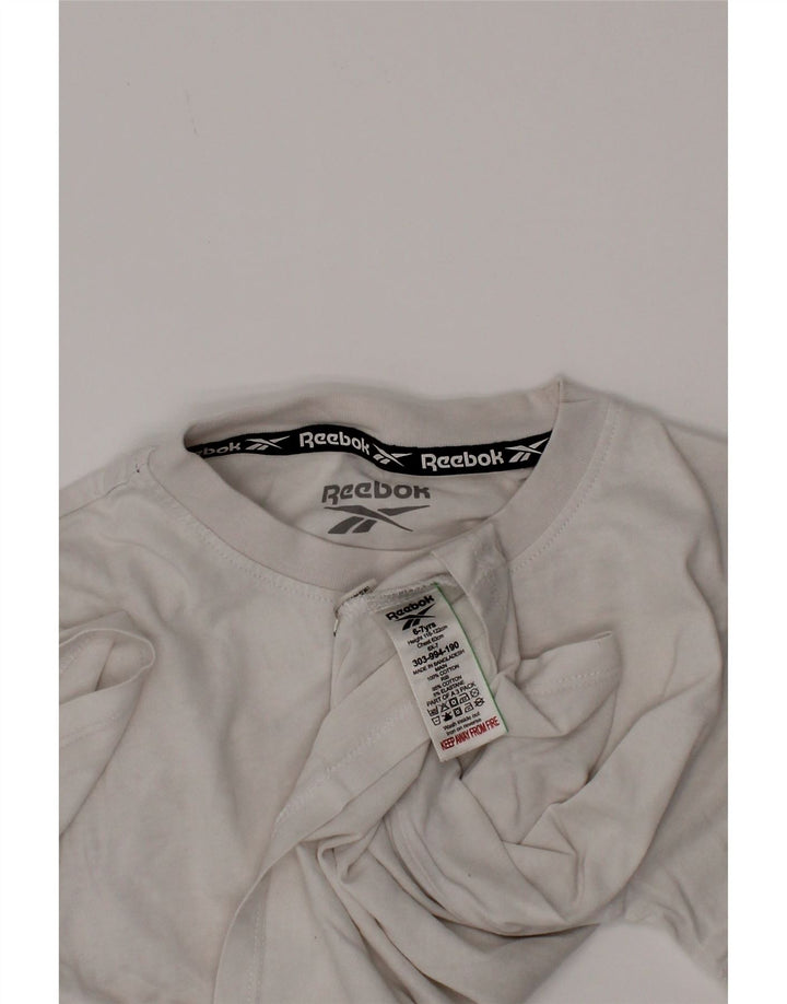 Tricou grafic Reebok pentru baieti Top 6-7 ani bumbac alb