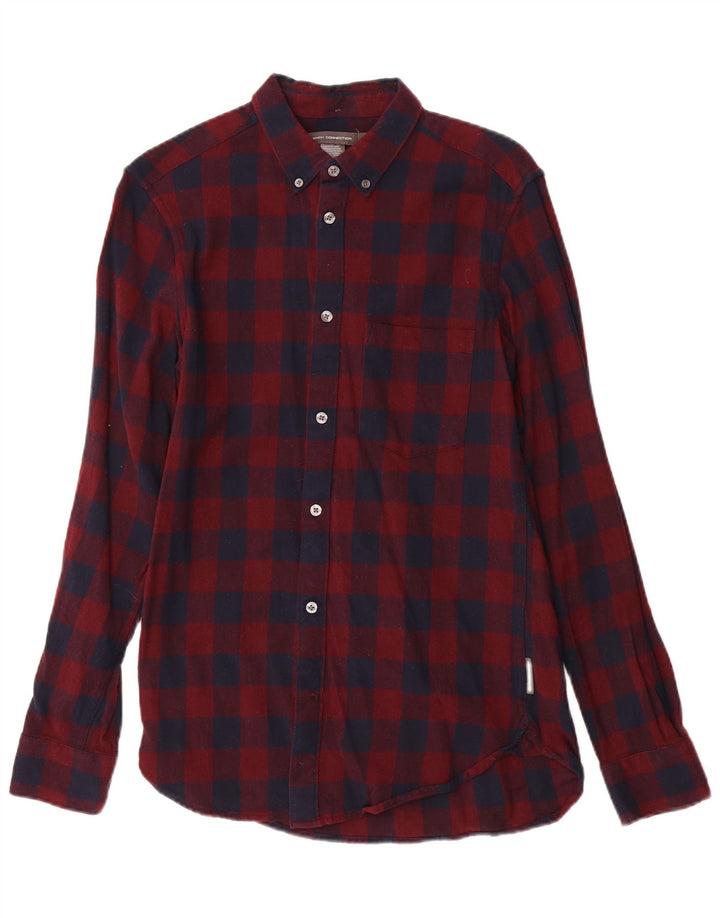 Cămașă de flanel pentru bărbați de la French Connection, bumbac roșu Gingham