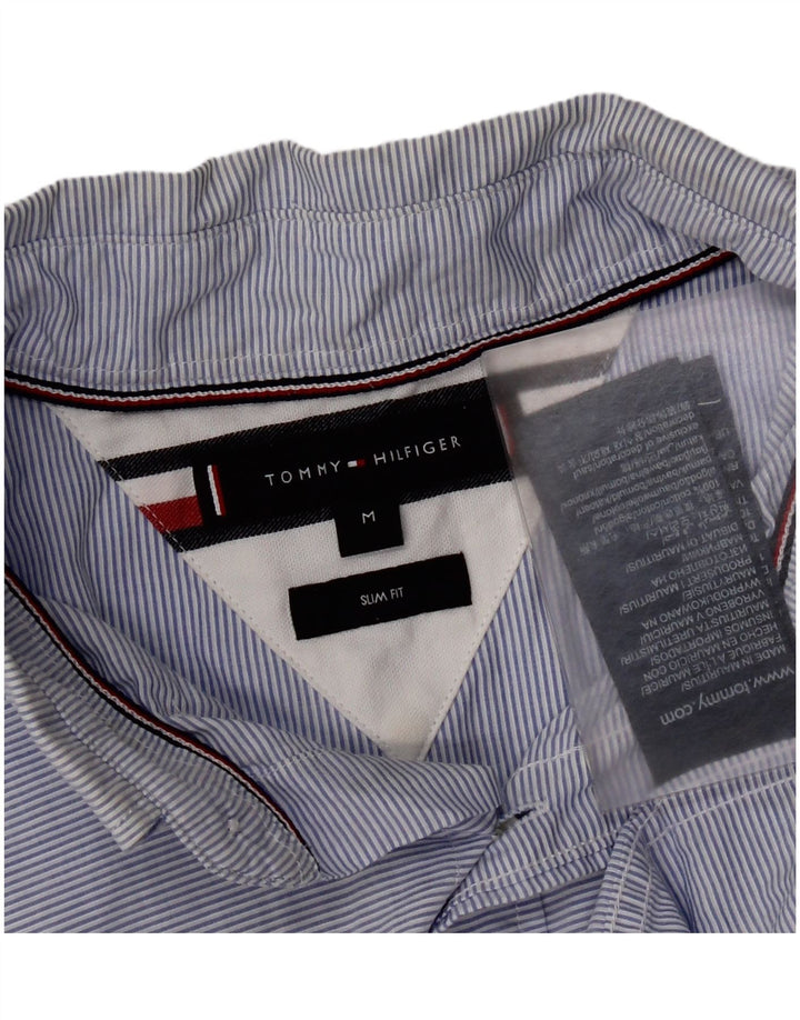 Cămașă pentru bărbați Tommy Hilfiger Slim Fit, bumbac cu dungi albastre medii