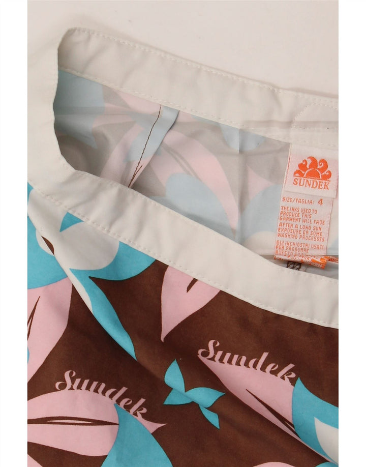 Sundek Pantaloni scurți de înot pentru bărbați, maro mediu, poliester floral