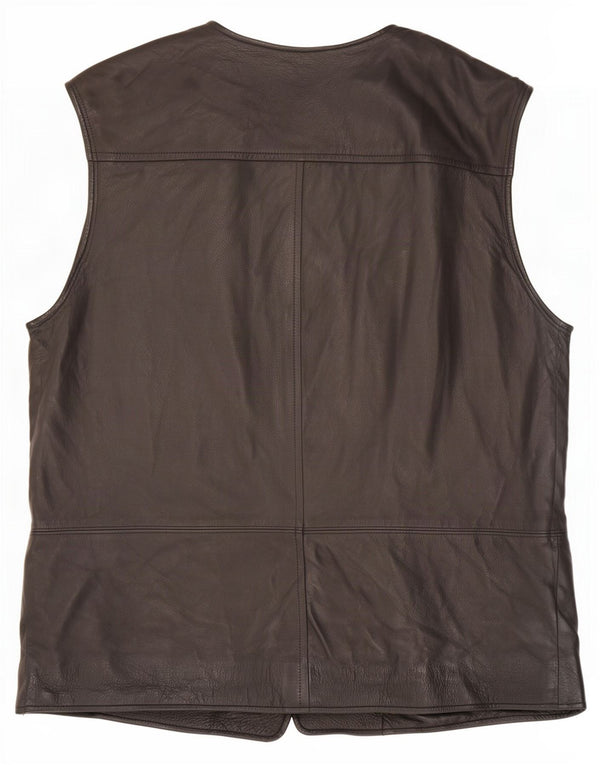 Gilet din piele vintage pentru bărbați UK 42 XL negru