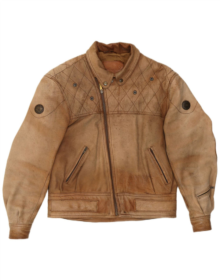 Jachetă de piele pentru bărbați Schuh UK 42 XL din piele maro