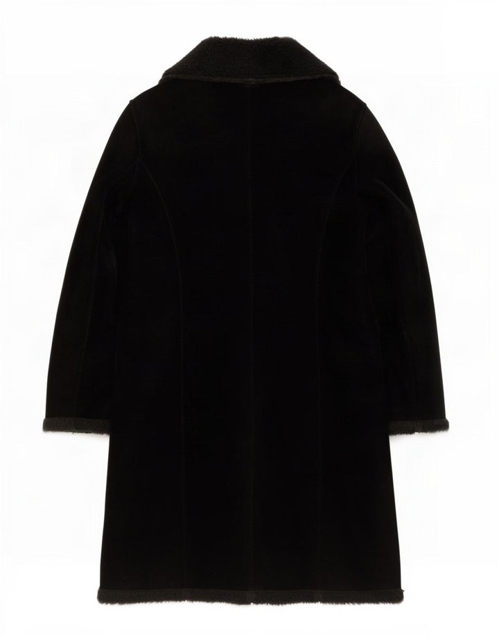 Pardesiu Sherpa pentru femei Sisley UK 10 Poliester negru mic