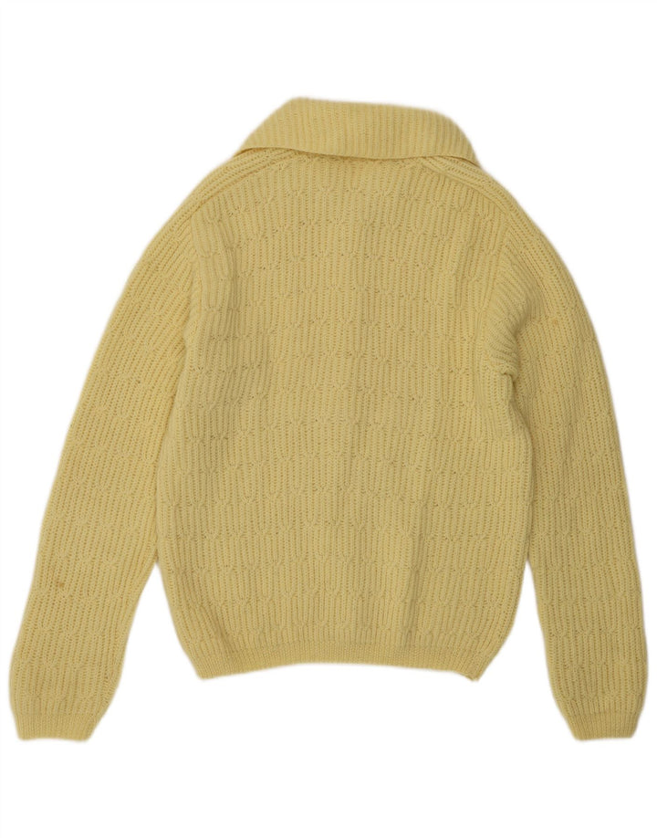 Pulover Cardigan Vintage pentru Damă IT 42 Galben Mediu