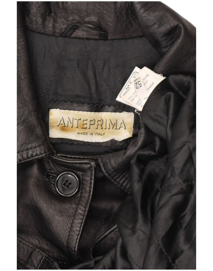 ANTEPRIMA Palton supradimensionat din piele pentru femei IT 52 2XL negru