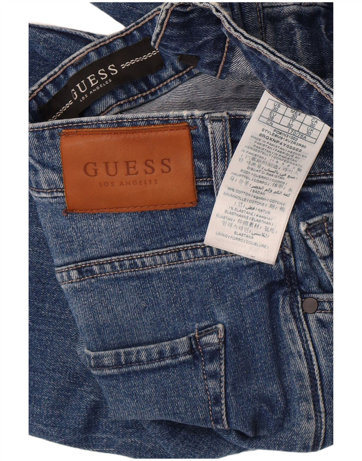 Pantaloni scurți Guess Regular Denim W30, bumbac albastru mediu
