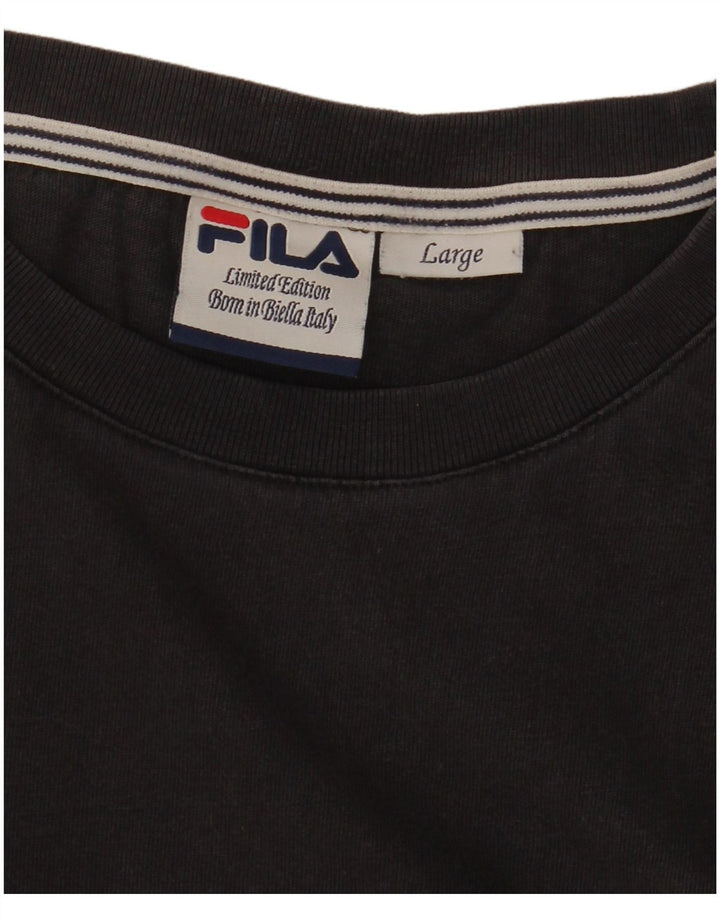 Tricou grafic Fila pentru bărbați, ediție limitată Top mare negru