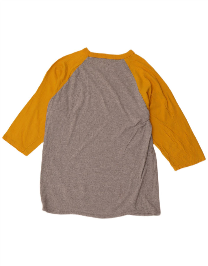 CHAMPION Top pentru bărbați cu mânecă lungă, XL, gri din bumbac color bloc