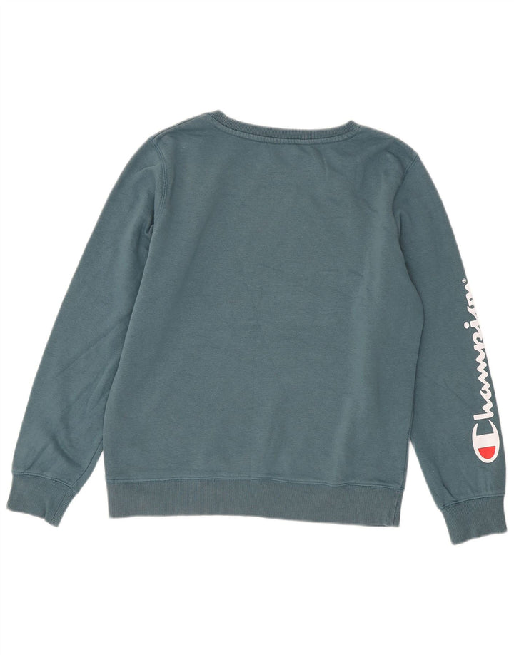 Pulover cu grafic pentru femei Champion UK 14 Bumbac albastru mediu