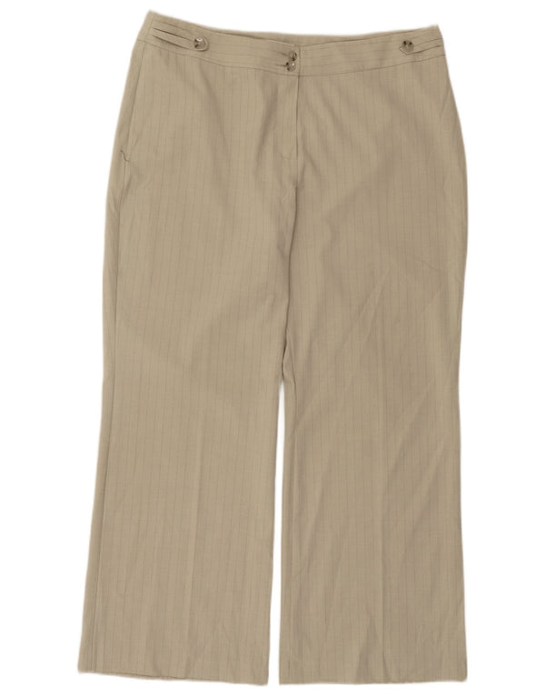 Pantaloni casual pentru femei Marks & Spencer UK 16 Large W34 L28 Bej Pinstripe