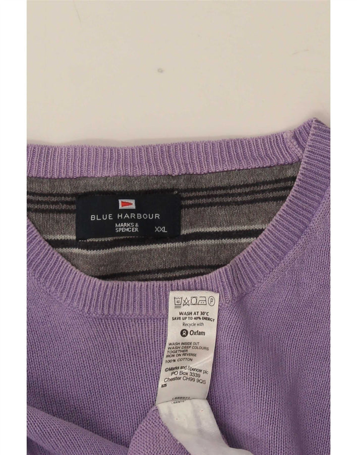 Marks & Spencer Pulover pentru bărbați, Blue Harbour, cu decolteu, 2XL, violet
