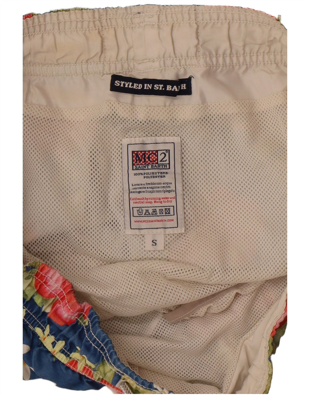 Pantaloni scurți de înot Saint Barth pentru bărbați, poliester, albastru, floral
