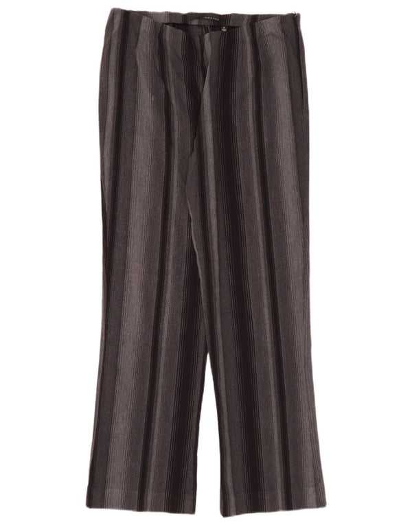 Pantaloni vintage drepti pentru femei UK 12 Medium W30 L29 Gri cu dungi