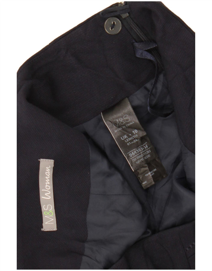 MARKS & SPENCER Fusta dreaptă pentru femei UK 10 Small W30 Poliester bleumarin