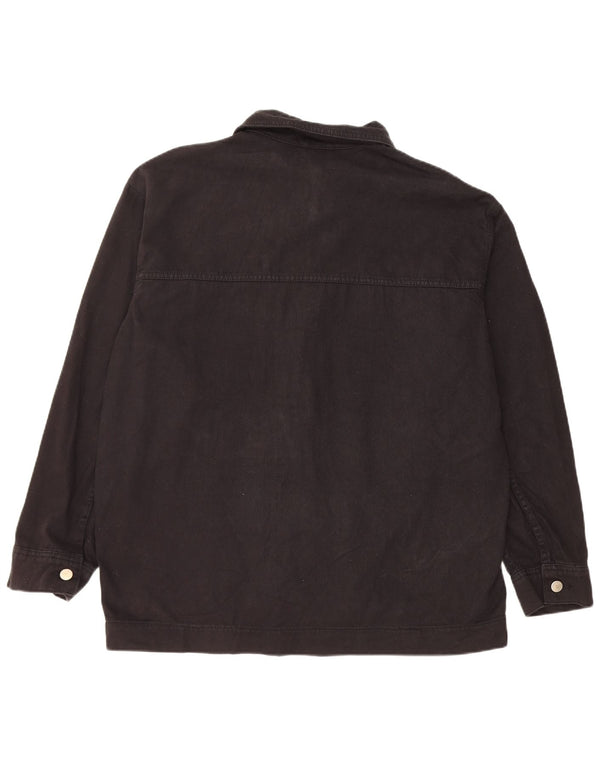 Jachetă de blugi supradimensionată pentru femei Topshop UK 16, mare, negru, bumbac