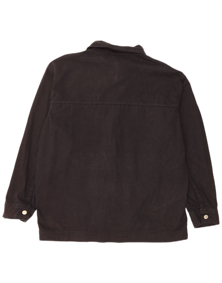 Jachetă de blugi supradimensionată pentru femei Topshop UK 16, mare, negru, bumbac
