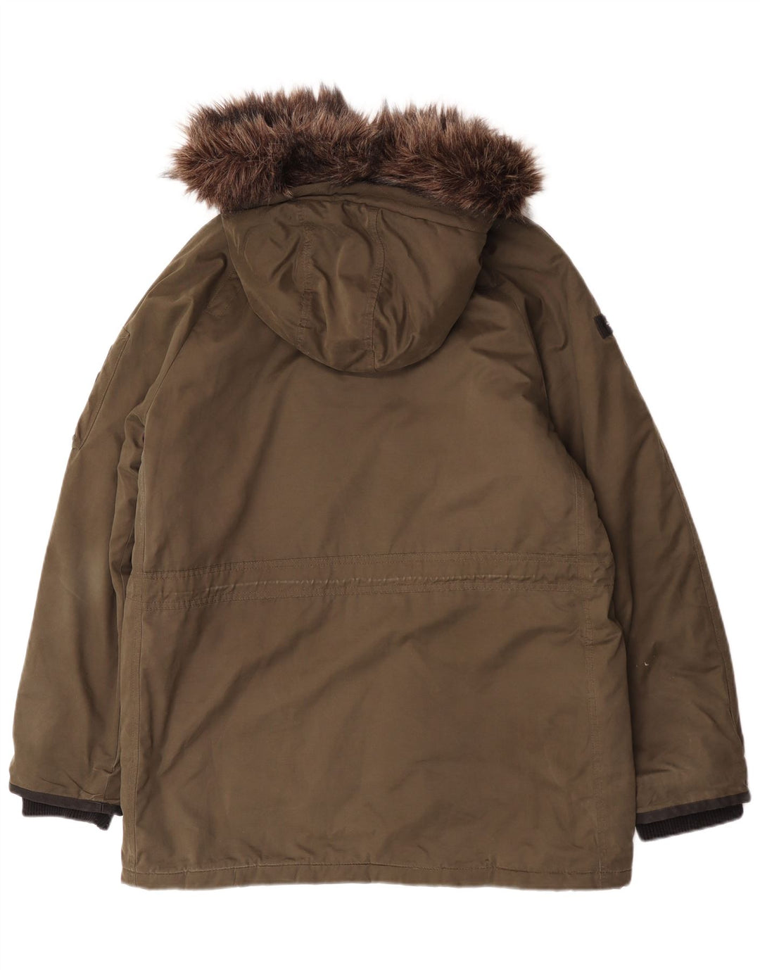 Jachetă parka cu glugă Superdry pentru bărbați UK 40, mare, kaki, poliester
