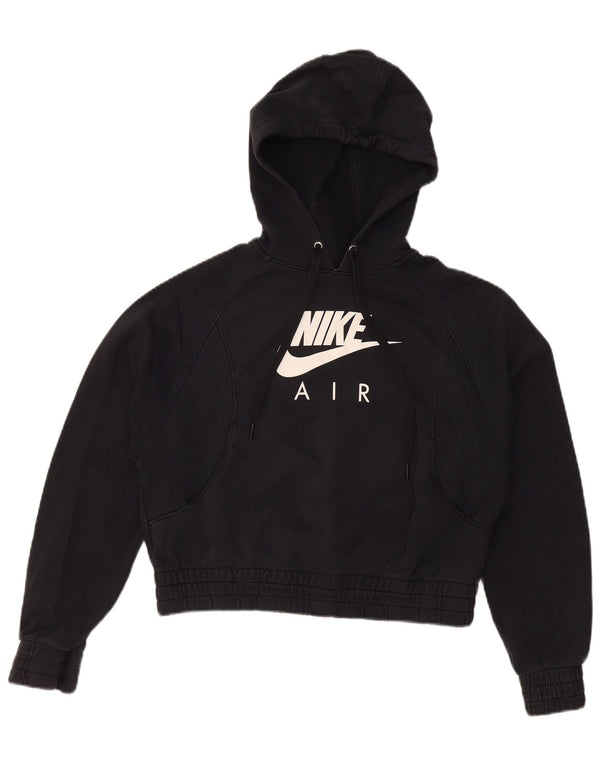 Jumper Nike pentru femei oversized Crop Graphic Pulover UK 10 Bumbac negru mic