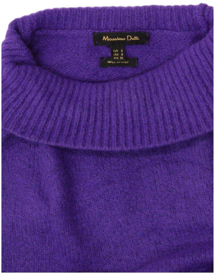 Massimo Dutti Pulover oversized cu gât rulat pentru femei UK 10 Mic violet