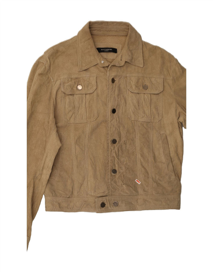 GAZZARRINI Womens Suede Bomber Jacket IT 50 XL Beige Leather Vintage Gazzarrini and Second-Hand Gazzarrini from Messina Hembry 
