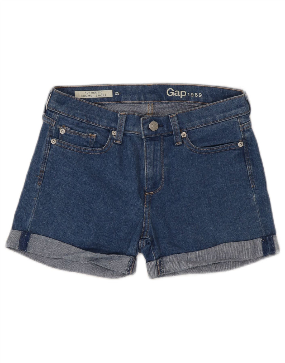Pantaloni scurți din denim pentru femei Gap US 0 XS W25 Bumbac albastru