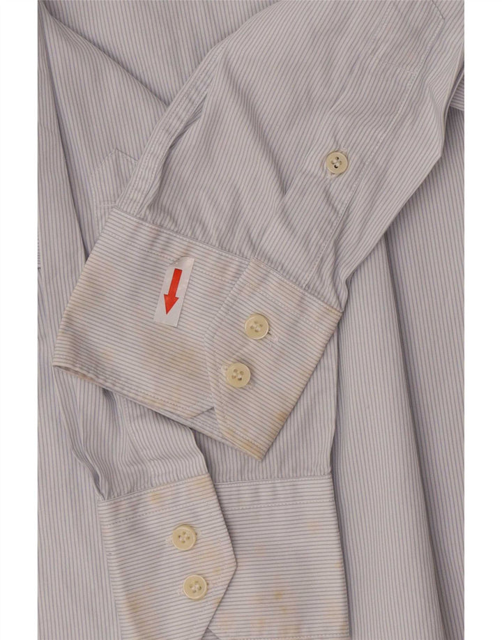 Cămașă Massimo Dutti pentru bărbați, cu culoarea casual, din bumbac cu dungi albastre medii