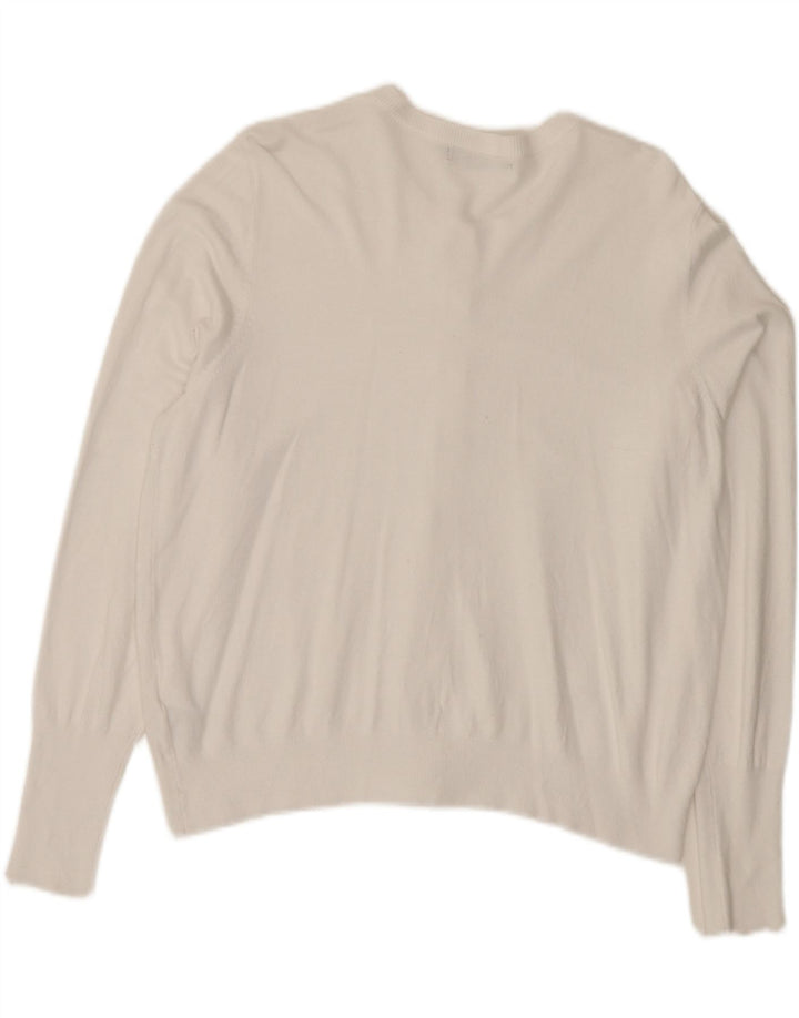 Pulover cardigan pentru femei Marks & Spencer UK 18 XL, viscoză albă