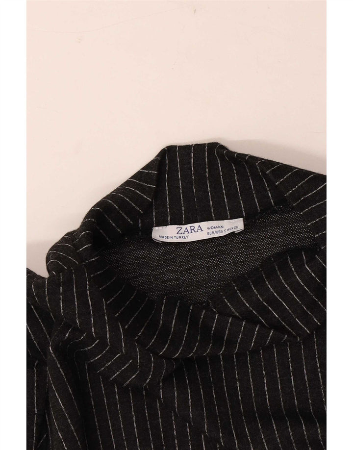 Rochie Schimbată pentru Damă Zara UK 10 Mic Negru Pinstripe