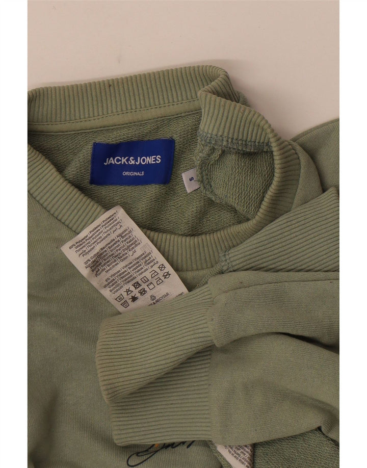 Pulover cu grafică Jack & Jones pentru bărbați, poliester kaki mic