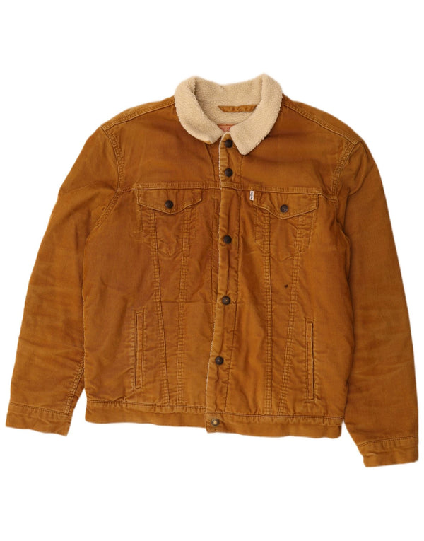 Jachetă pentru bărbați Levi's Sherpa Corduroy UK 42 XL Bumbac maro
