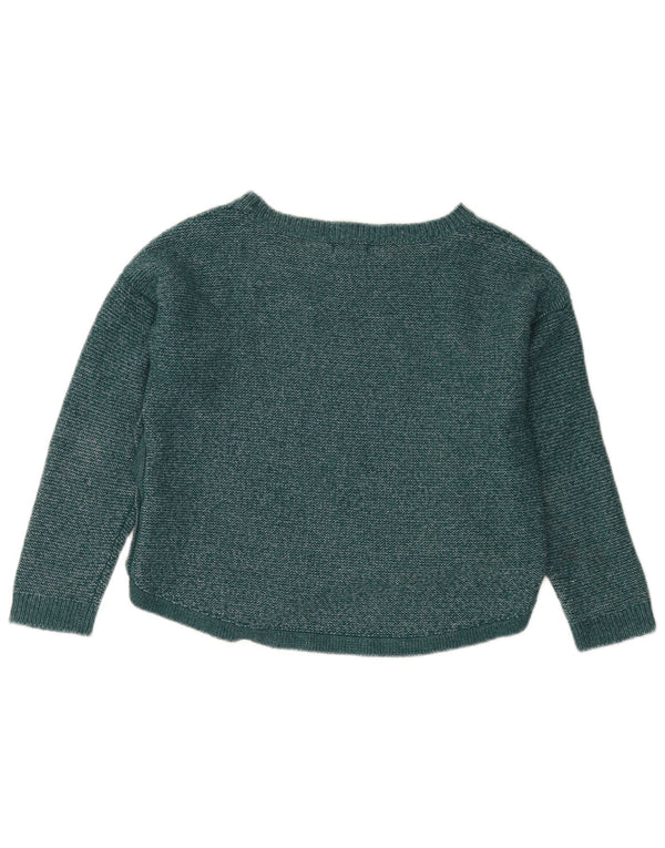 FAT FACE Pulover crop oversize cu gât de barcă pentru femei UK 10 Small Green