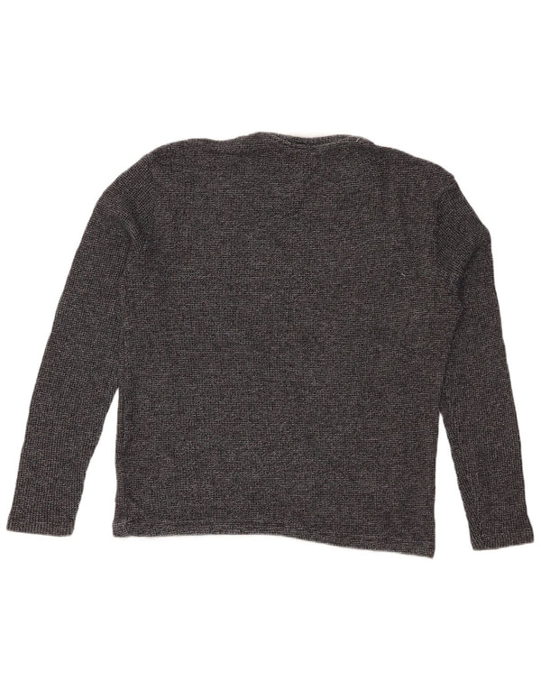 Top pentru femei ZARA cu mânecă lungă UK 14, bumbac cu pete gri mediu