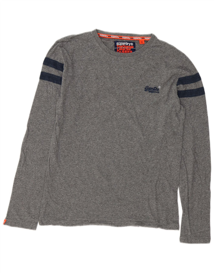 Top cu mânecă lungă pentru bărbați Superdry, bumbac cu pete gri mici