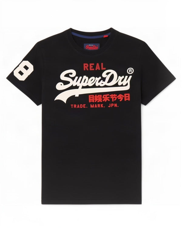 Tricou grafic pentru bărbați Superdry Top Medium Black Bumbac