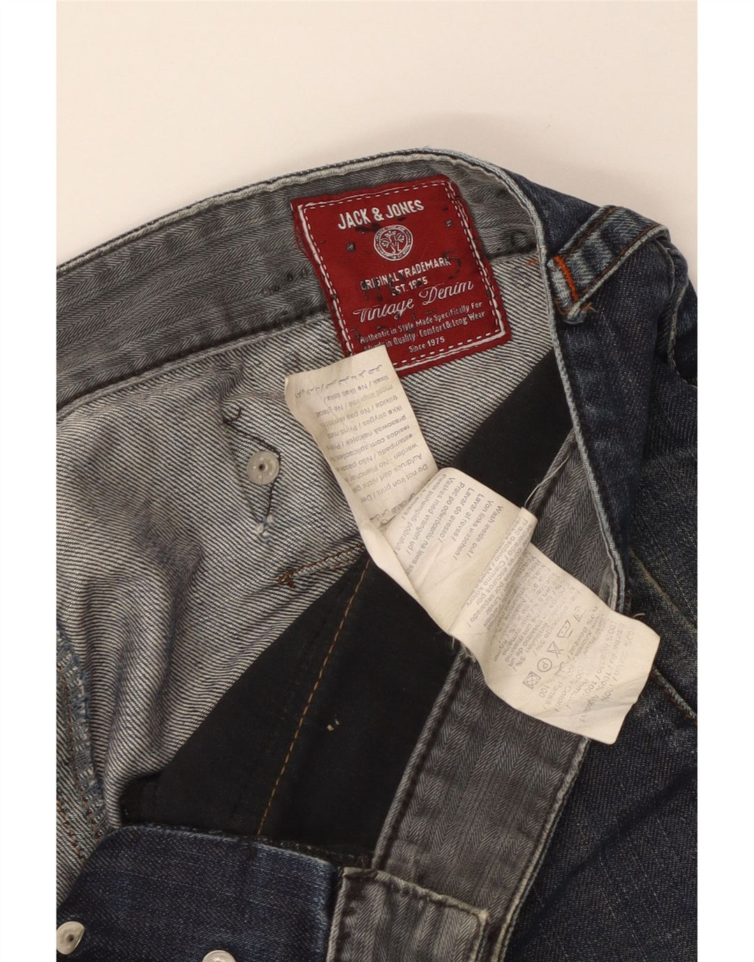 JACK & JONES Blugi drepti pentru bărbați W36 L29 Bumbac albastru