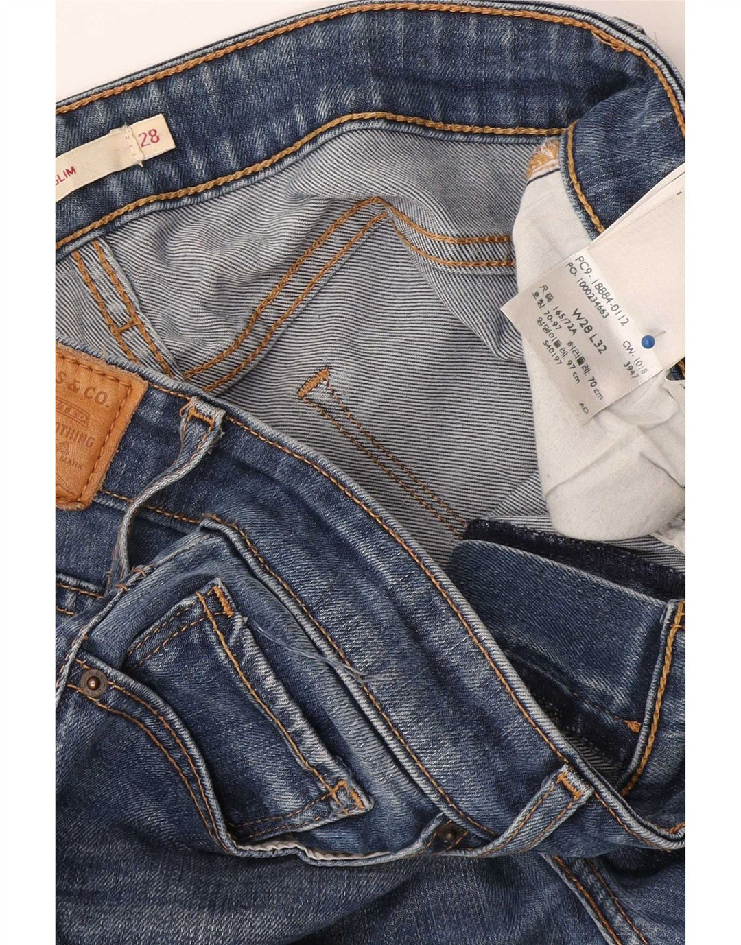 Blugi Levi's 712 Slim pentru femei W28 L32 Lyocell albastru